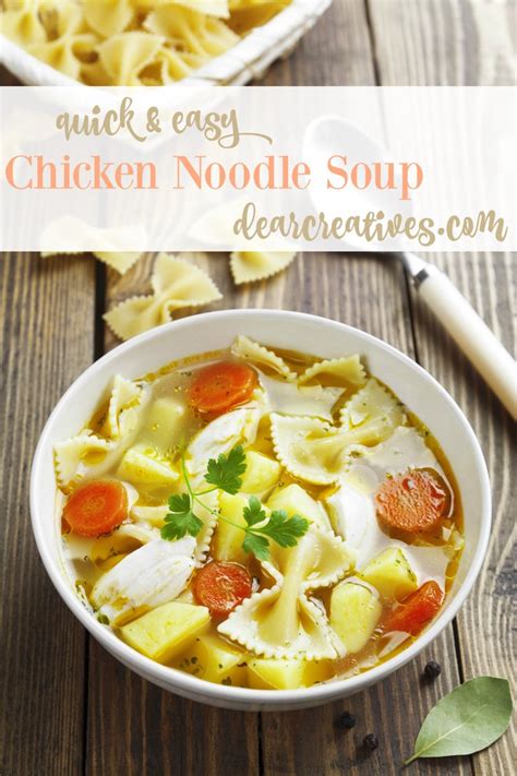 Remove chicken and set aside. Easy Recipes: Quick And Easy Chicken Soup Recipe