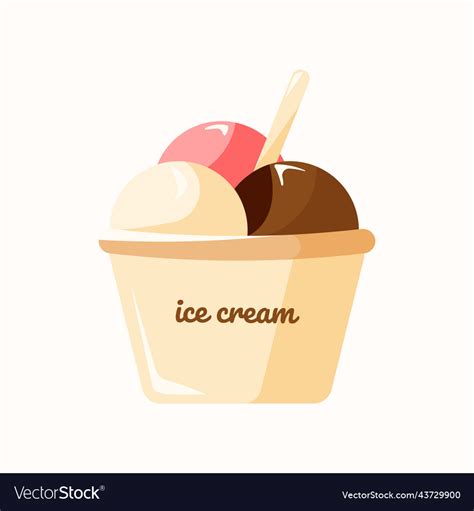 Ice Cream In A Cup Royalty Free Vector Image VectorStock