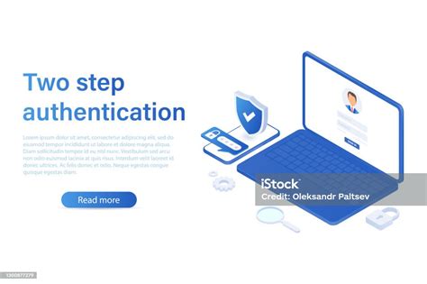 Landing Page Twostep Vector Illustration Of Authentication Smartphone