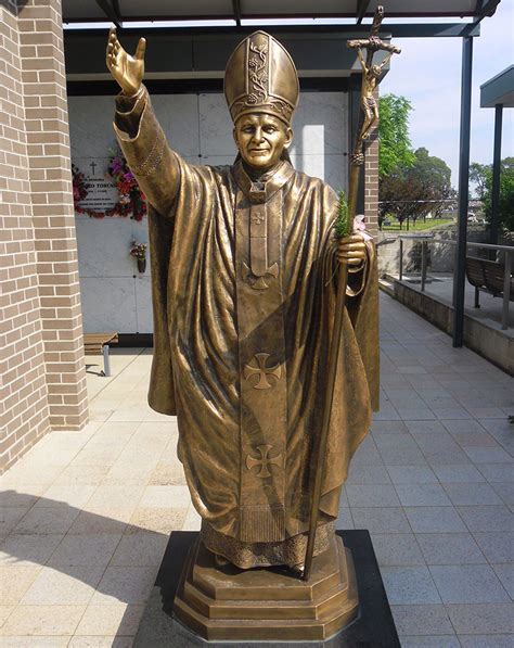 Outdoor Catholic Garden Statues Of Bronze Pope For Sale