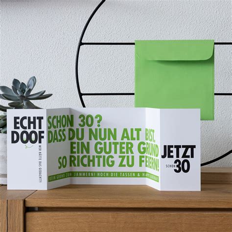Typop Geburtstagskarte „echt Doof Jetzt 30“ Faltkarte Inkl Umschlag