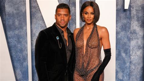 in photos russell wilson wife ciara hit up oscars party with singer showcasing risqué outfit