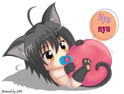 Baby Neko Black Hair Neko Boy Anime Neko Neko Boy