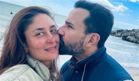 Kareena Kapoor Saif Ali Khans Kiss Of Love On Beach Vacation Actress Shares Mushy Post