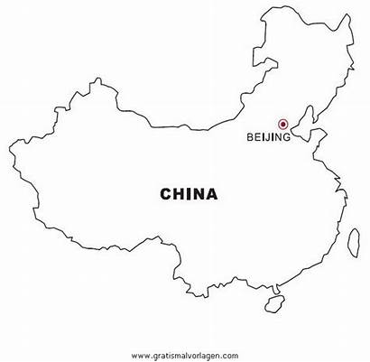 China Cina Mapa Colorear Dibujar Coloring Map