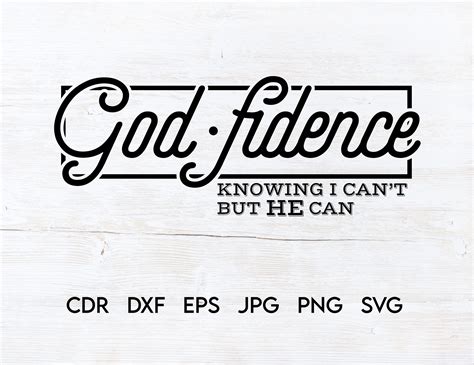 Godfidence Svg Printable Design Instant Download Christian Etsy