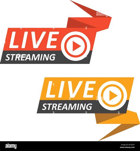 Live Streaming Logo On Banner Play Button For Online Broadcasting