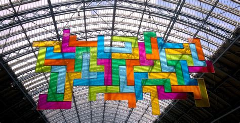 Giant Glass Tetris In St Pancras London Giant Glass St Pancras Glass