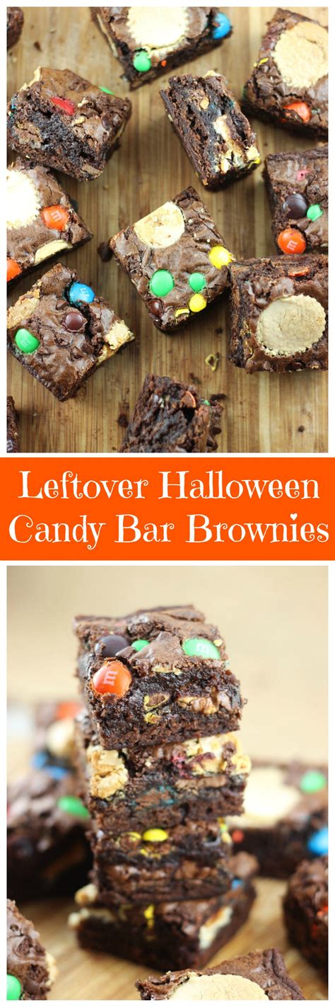 Leftover Halloween Candy Bar Brownies The Gold Lining Girl