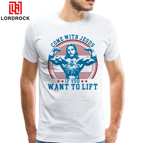 Funny Jesus T Shirt Mens Short Sleeve Christ Bodybuilding Shirt
