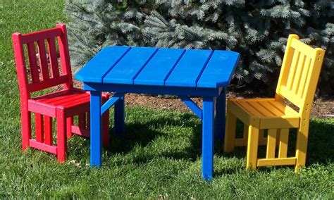 Poly Lumber Childs Mission Table Set Kids Table And Chairs Kids