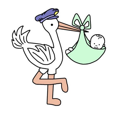 Stork clipart birth announcement, Stork birth announcement Transparent ...