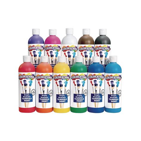Colorations Simply Washable Tempera Paints 16 Fluid Ounces Oz Set Of