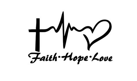 Faith Hope Love Symbol Heart Cross Heat Iron On Transfer Vinyl 9 X 55