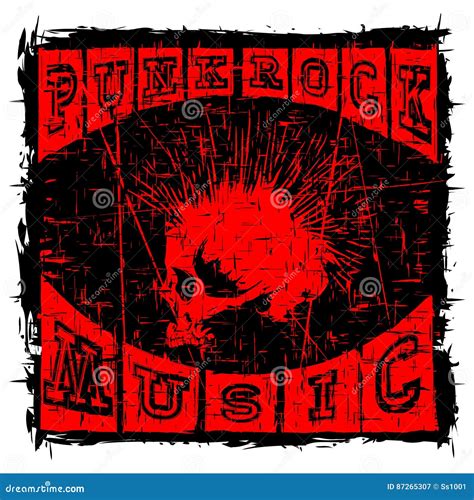 Punk Rock T Shirt Design Stock Vector Illustration Of Metal 87265307