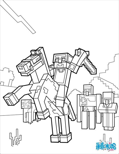 Minecraft Horse Coloring Pages At Free Printable