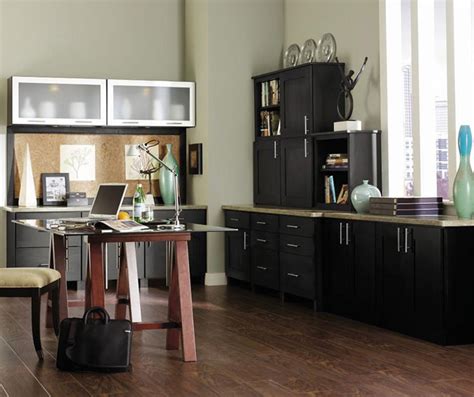 Dark green cabinets and family function kitchen of the week: Dark Grey Office Cabinets - Decora Cabinetry