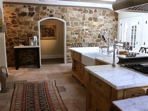 Kitchen With Stone Wall Hooked On Houses Stone Walls Interior