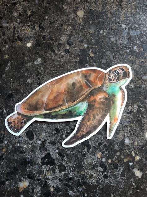 Sea Turtle Sticker Waterproof Glossy Vinyl Etsy