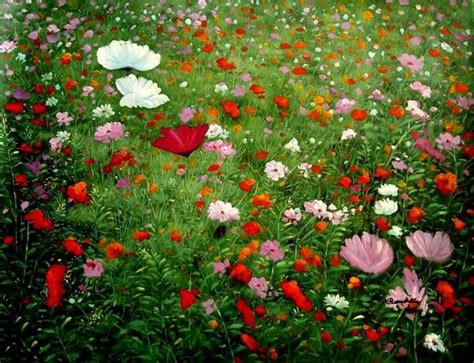 Field Of Flowers Oil Painting Oil Painting Flowers Floral Painting