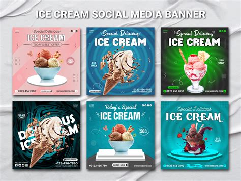 Social Media Post Ice Cream Banner Design By Rakib Ali On Dribbble