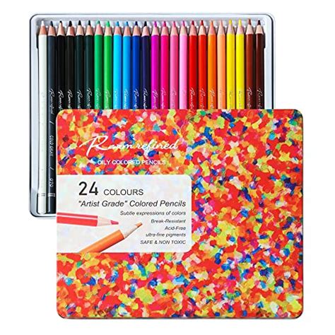 24 Premium Colored Pencils For Adult Coloringartist Soft Series Lead