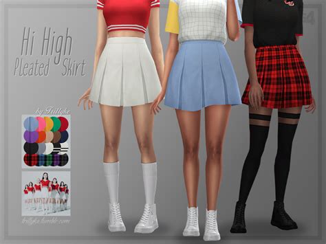 Trillyke Hi High Pleated Skirt Sims 4 Sims 4 Dresses Sims 4 Clothing