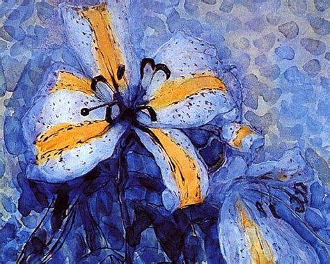 Piet Mondrian Flower Blue And Yellow In 2020 Mondrian