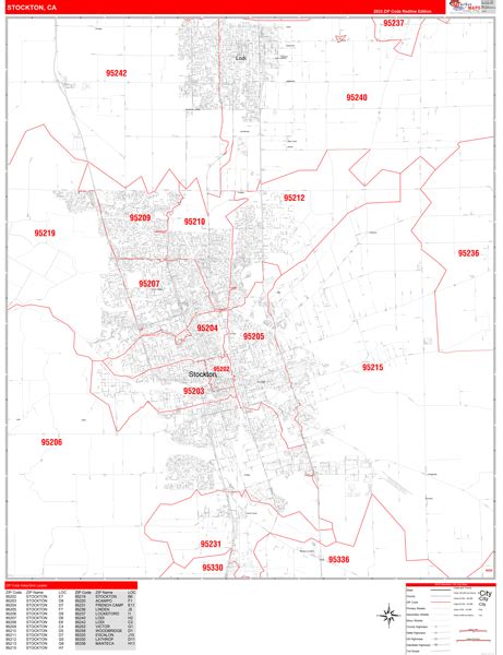 Stockton California Zip Code Maps Red Line