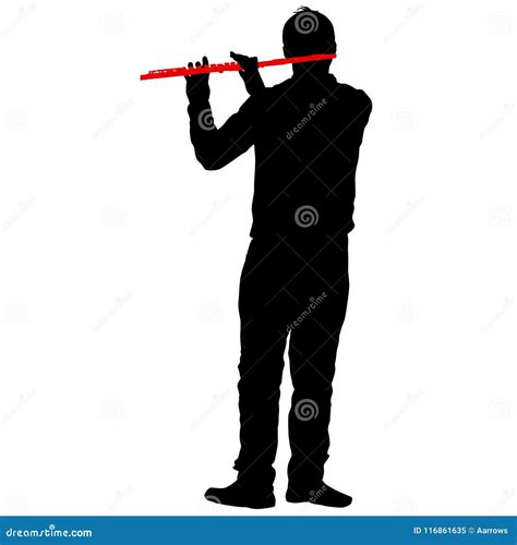 Silhouette Musician Accordion Player On White Background Vector