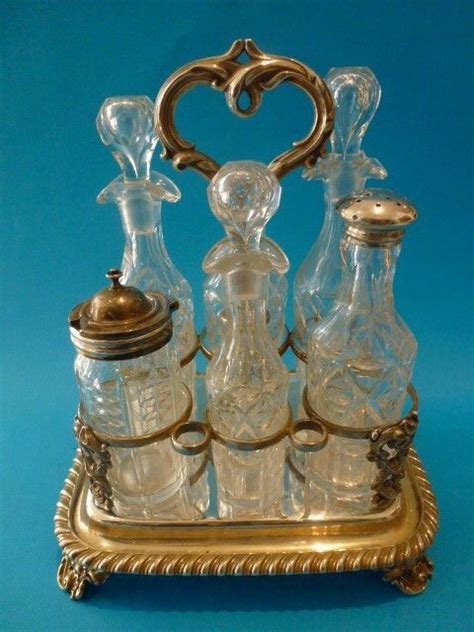 Antique Sheffield Plate Cruet And Condiment Set Condiment Sets