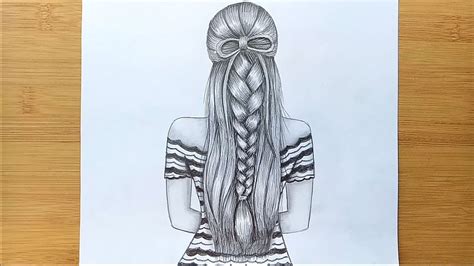 How To Draw A Girl With Beautiful Hairstyle Back Said Drawing Step