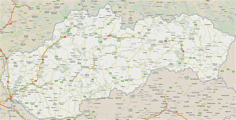 Large Road Map Of Slovakia With Cities Slovakia Europe Mapsland Maps Of The World