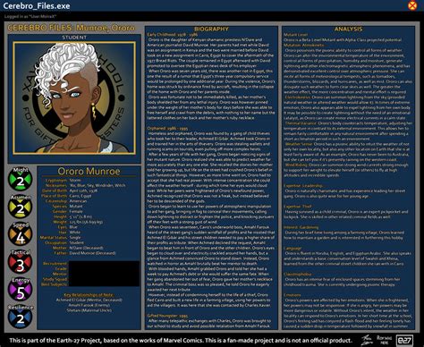 Cerebro Files Ororo Munroe By Roysovitch On Deviantart