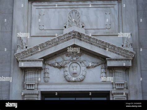 Detail Of Historic Bank Building In Downtown Area Stock Photo Alamy