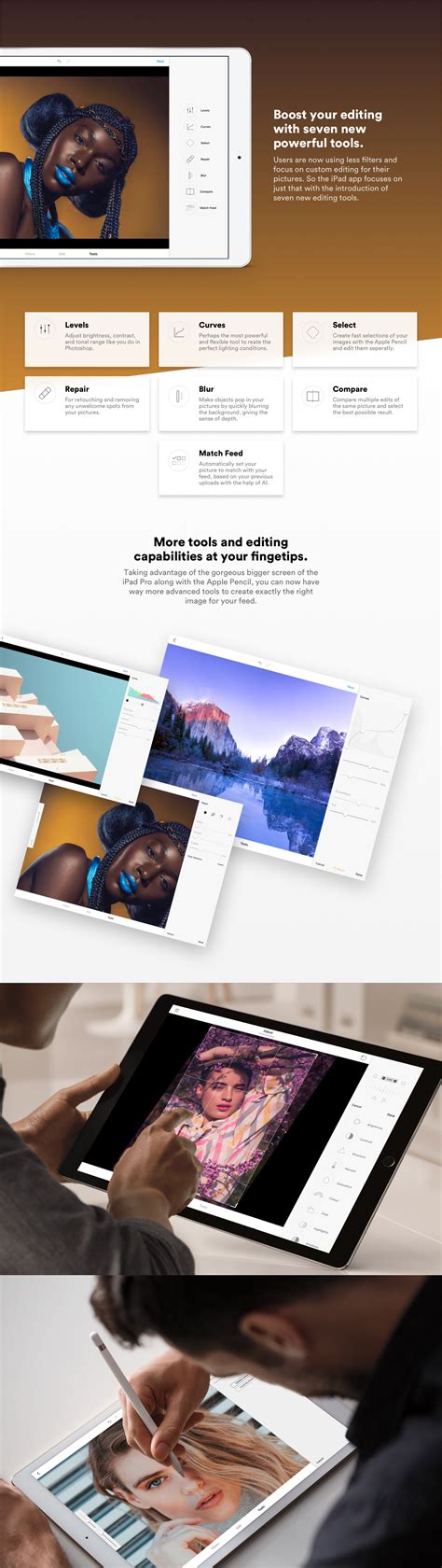 In the project summary, supported interface orientations are all selected, as there is a photo gallery view in my app, which can be rotated with the other views are portrait only. Instagram iPad Pro app on Behance