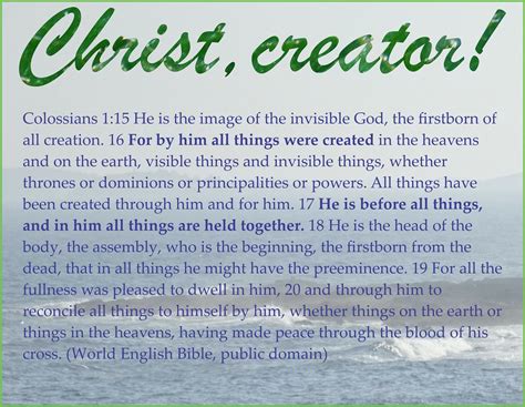 Colossians 1 Christ Creator Colossians 115 He Is The Imag Flickr