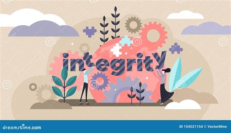 Integrity Vector Illustration Flat Tiny Honest Persons Character