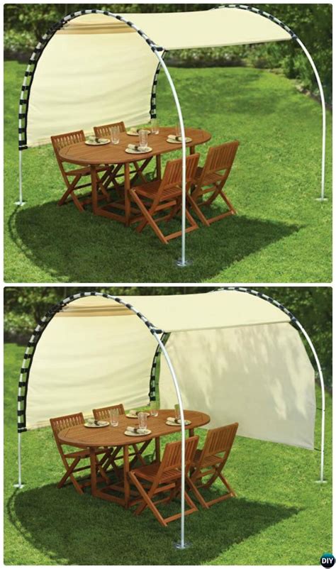 Our fun portable shade tent fits the bill. DIY Outdoor PVC Canopy Projects Picture Instructions