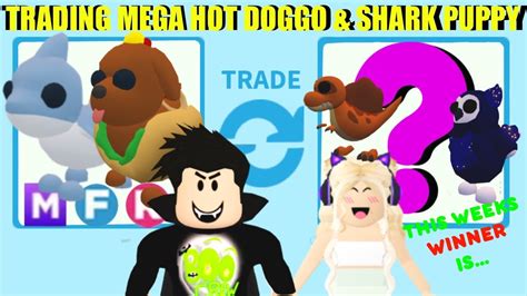 Trading Mega Neon Hot Doggo And Mega Neon Shark Puppy In Adopt Me Youtube