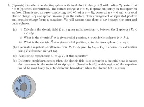 3 8 Points Consider A Conducting Sphere With Total Electric Charge