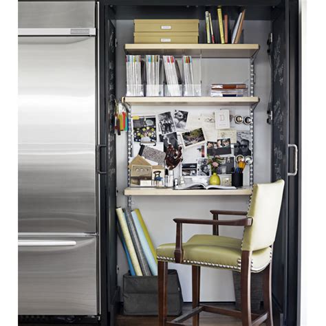 Get your paperwork in order with one of our home office filing cabinets in a variety of different designs, including lockable models at affordable prices. Birch & Platinum Elfa Décor Office | The Container Store