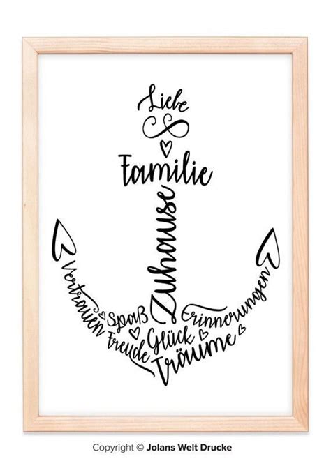 Meine freunde kommen auch oft zu mir zu besuch. FAMILIE ANKER von Jolanswelt Kunstdrucke #familie, #spruch, #zitat, #schriftzug, #weihnahten, # ...