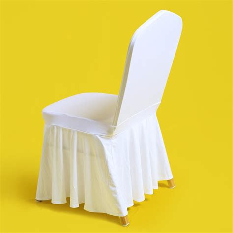 50pc Universal Folding Spandex Chair Cover Stretch Party Hotel Skirting Chair Covers For Wedding Ruffled White 