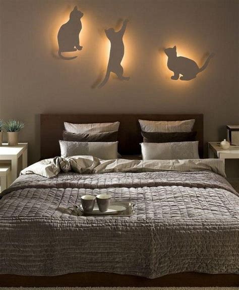 Is there something missing in your bedroom decor? DIY bedroom lighting and decor idea for cat lovers - 12thBlog
