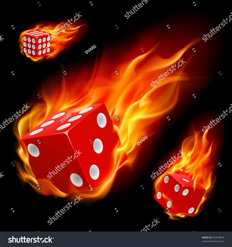 Dice Fire Illustration On Black Background Stock Vector Royalty Free