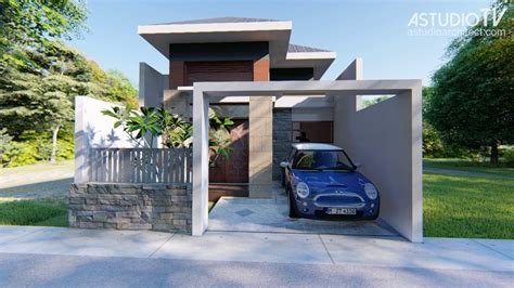 Desain rumah 1 lantai dengan kolam renang. Desain Rumah Satu Lantai Lahan 6x18 kode 018 - YouTube