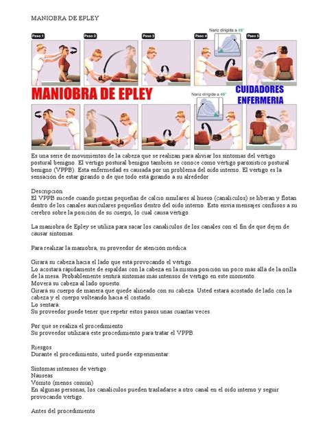 Maniobra De Epley Pdf Vértigo Medicina Clinica