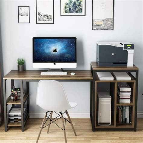 Tribesigns 708 Computer Desk With Storage Shelf Home Office Desk