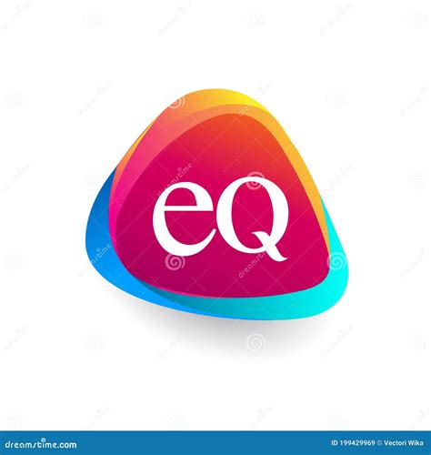 Letter Eq Logo In Triangle Shape And Colorful Background Letter